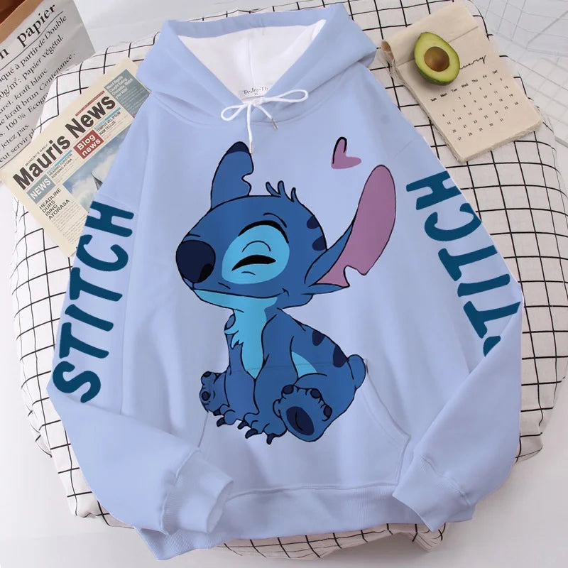 Stitch & Angel Hoodie: Cute & Cozy Cartoon Pullover