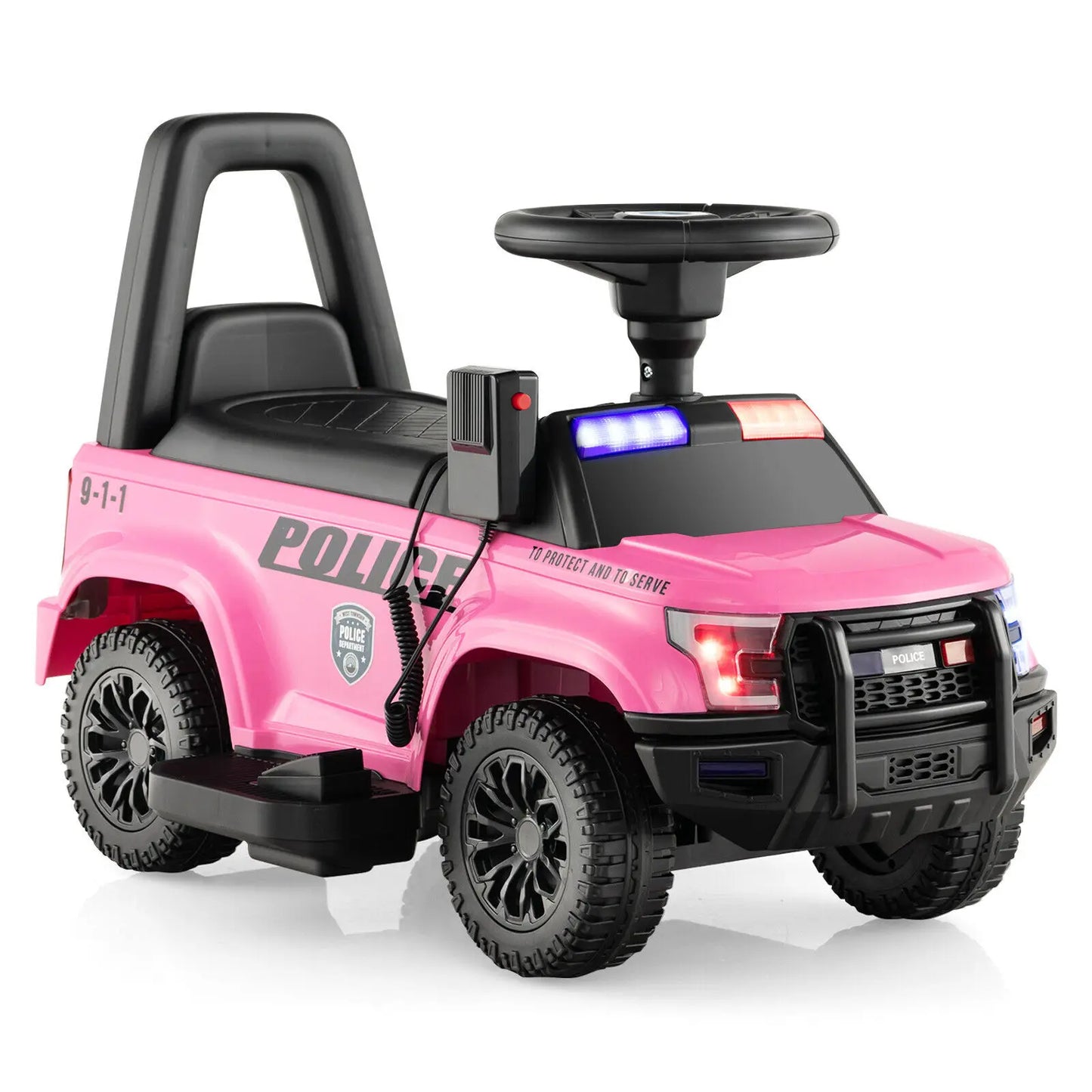 6V Electric Ride-On Police Car with Megaphone – Fun for Toddlers!