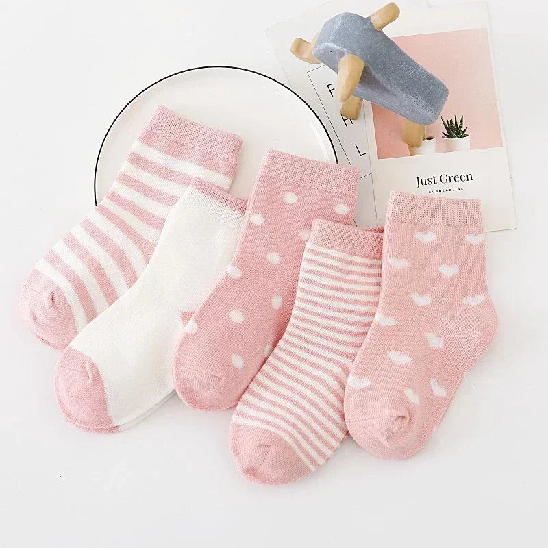 Soft Cotton Socks for Boys & Girls – 5 Pairs