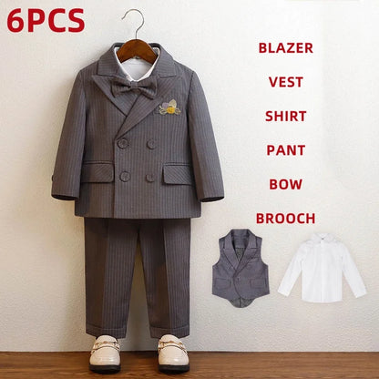 Little Gentleman Korean Striped Suit – Boys’ Party & Ceremony Costume