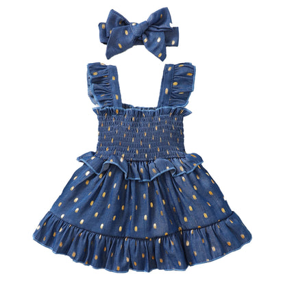 Toddler Girl Fashion Slip Dress & Headband Set