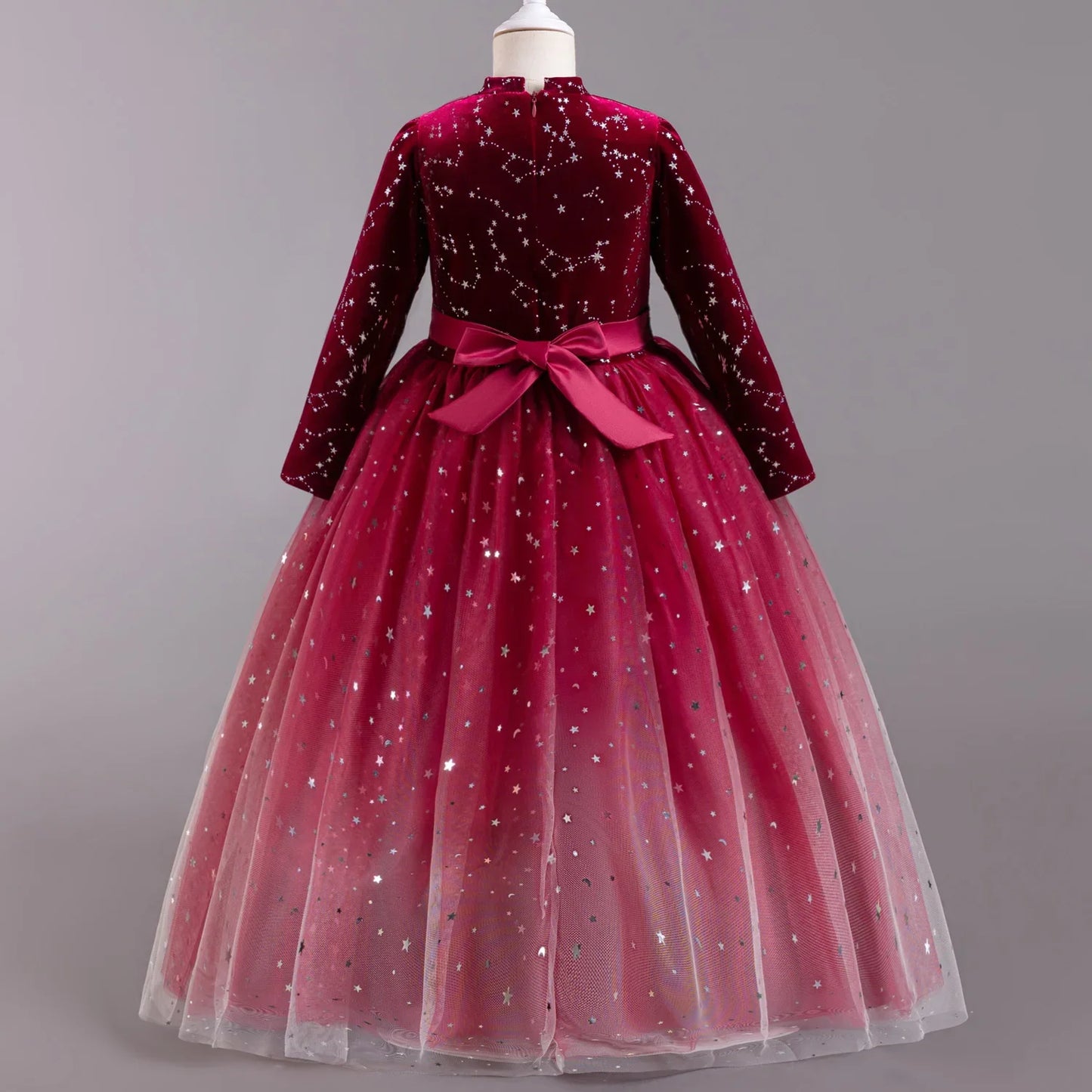 Girls Elegant Lace Wedding & Party Princess Dress