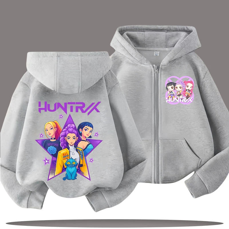 Kpop Demon Hunters Cartoon Jacket – Stylish Hoodie for Children