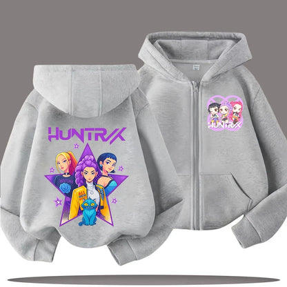 Kpop Demon Hunters Cartoon Jacket – Stylish Hoodie for Children