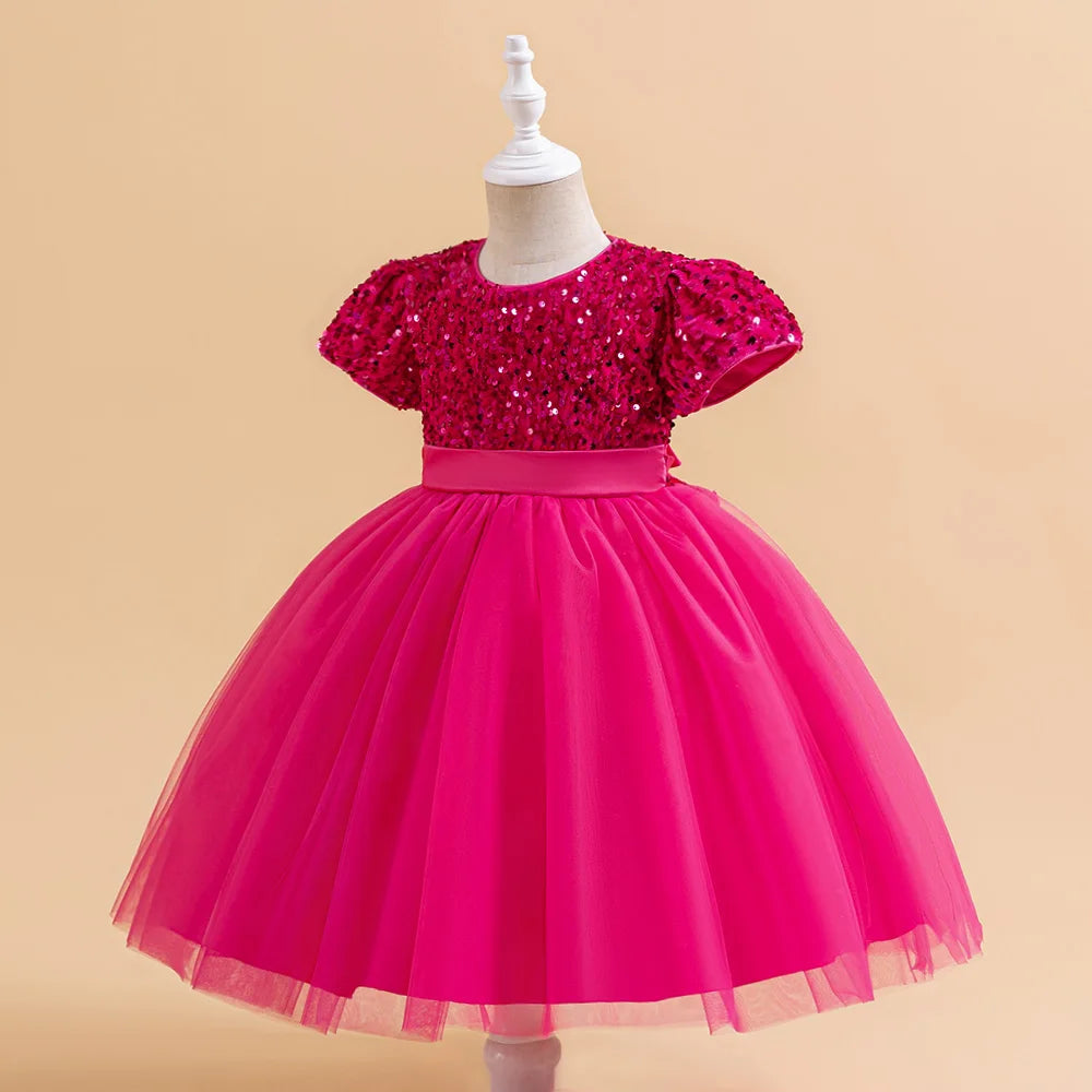 Princess Girls’ Sequined Bow Dress – Birthday