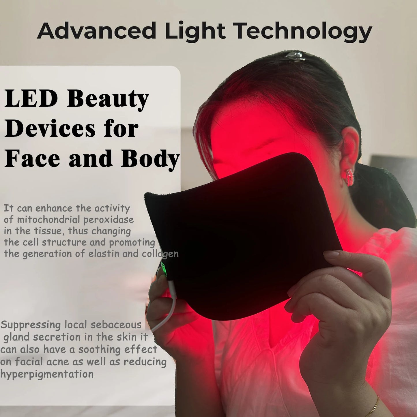 Portable Red Light Therapy Pad – 660nm & 850nm LED for Skin