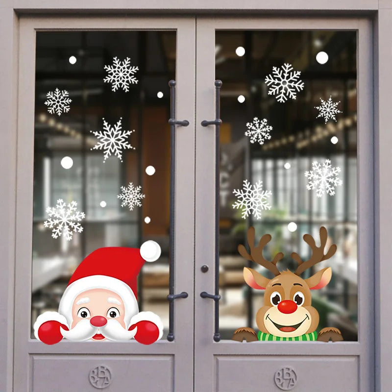 Festive Christmas Window Stickers: Santa, Snowflakes & Holiday Cheer