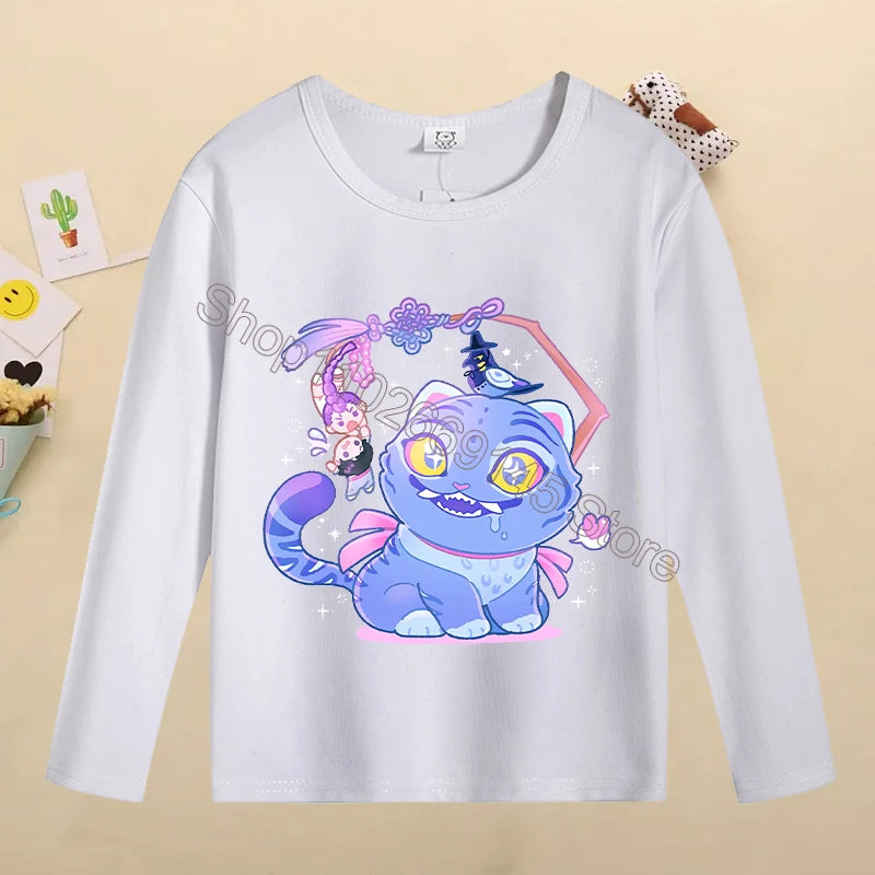 Kpop Demon Hunters Kids T-Shirt – Kawaii Cartoon Long Sleeve Top