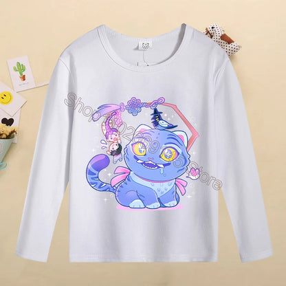 Kpop Demon Hunters Kids T-Shirt – Kawaii Cartoon Long Sleeve Top