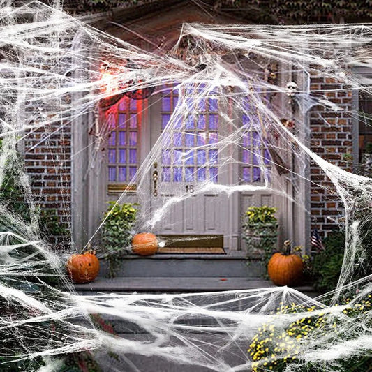 Spine-Chilling Halloween Decor: Spiders, Webs & Haunted House Props!