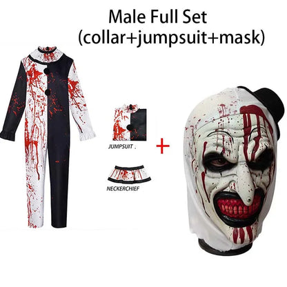 Horror Clown Costume – Terrifier 3 Bloody Jumpsuit for Halloween