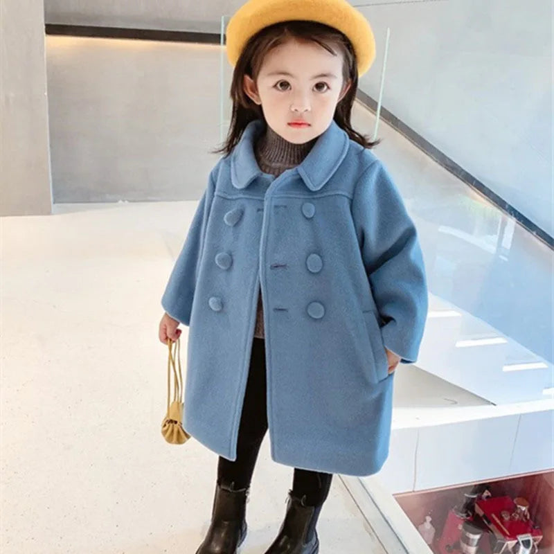 Warm Baby Girl Coat – Double-Breasted Winter Fashion