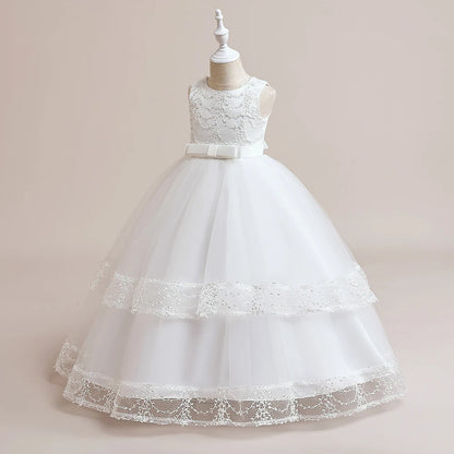 Flower Bow Kids’ Dress – Pageant & Party Wear
