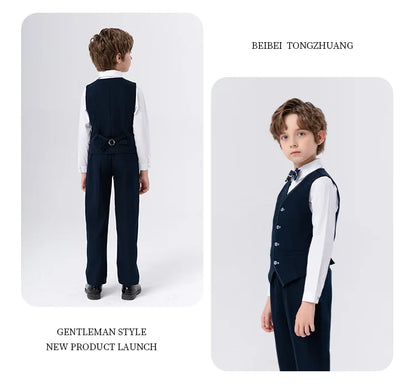 Boys’ Formal Suit Set – Spring/Summer Wedding Outfit (Ages 1–14)
