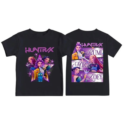 Cute Kpop Demon Hunters Shirt – Summer Short Sleeve for Boys & Girls