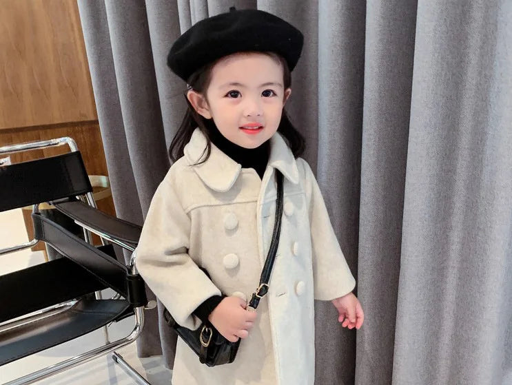 Warm Baby Girl Coat – Double-Breasted Winter Fashion