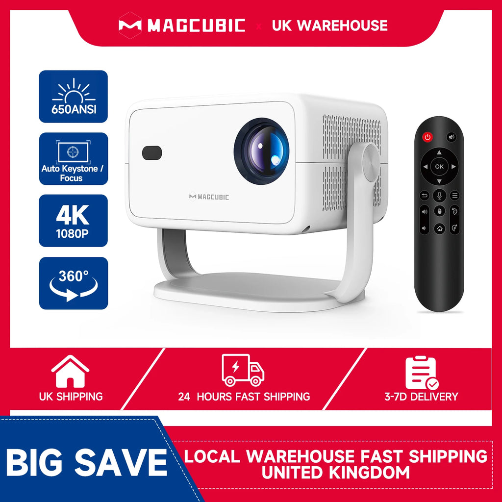 Magcubic L018 4K Smart Projector: 650 ANSI Auto-Focus Home Cinema - Ultra Shoppings