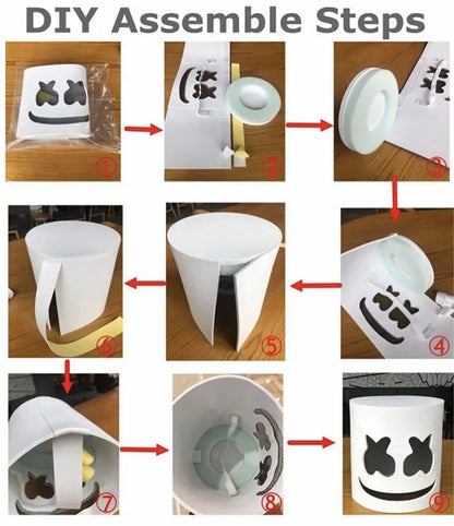 Halloween Light-Up Mask – Neon LED Marshmallow Headgear