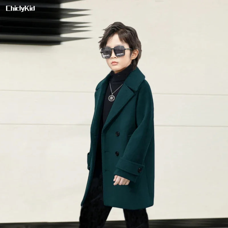 Fall & Winter Boys Jacket – Velvet Wool Outerwear