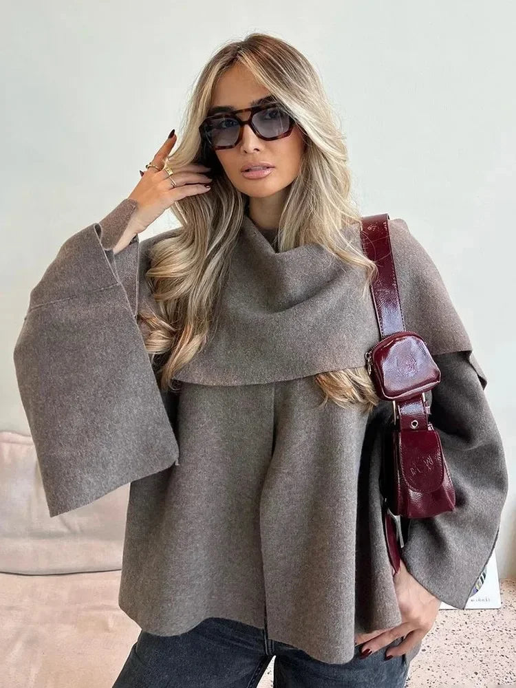 Autumn Chic: Knit Scarf Jacket for Women