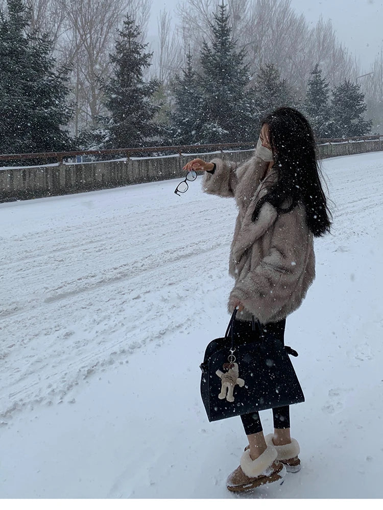 Luxury Fluffy Faux Fox Fur Jacket – Casual & Cozy