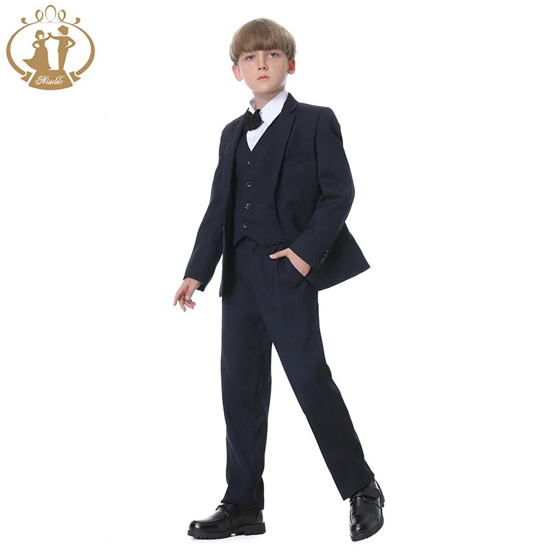Classic Boys’ Blue Wedding Suit – 3-Piece Formal Party Set