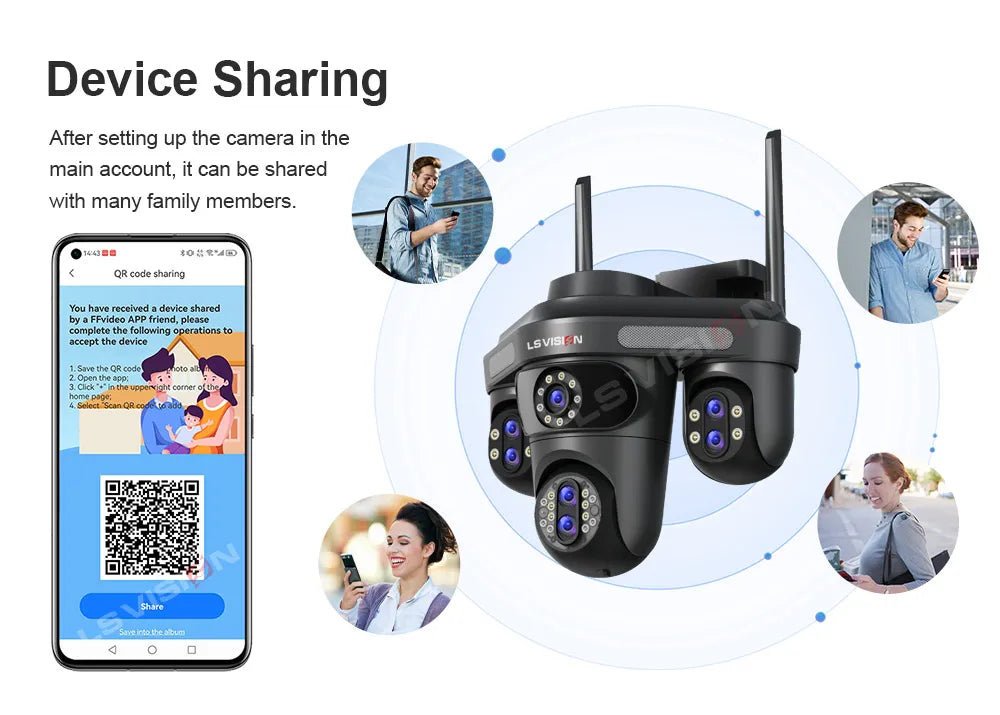 3/4 Screen WiFi PTZ Camera | 10X Zoom | AI Auto Tracking | Outdoor IP66 CCTV
