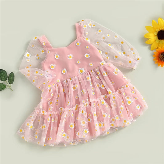 Baby Girl Long Sleeve Daisy Princess Dress