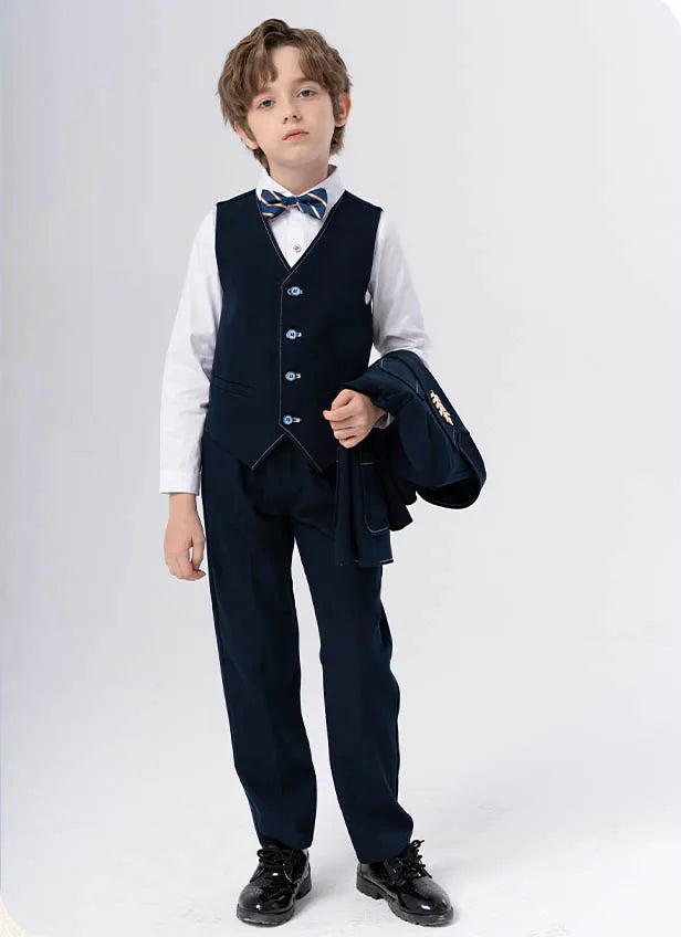 Boys’ Formal Suit Set – Spring/Summer Wedding Outfit (Ages 1–14)
