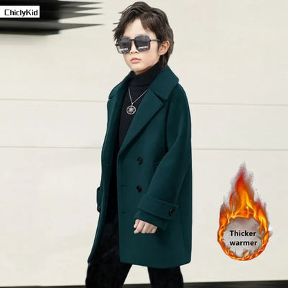 Fall & Winter Boys Jacket – Velvet Wool Outerwear