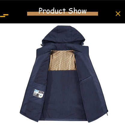 Men’s Solid Color Winter Jacket – Fleece Lined & Windproof