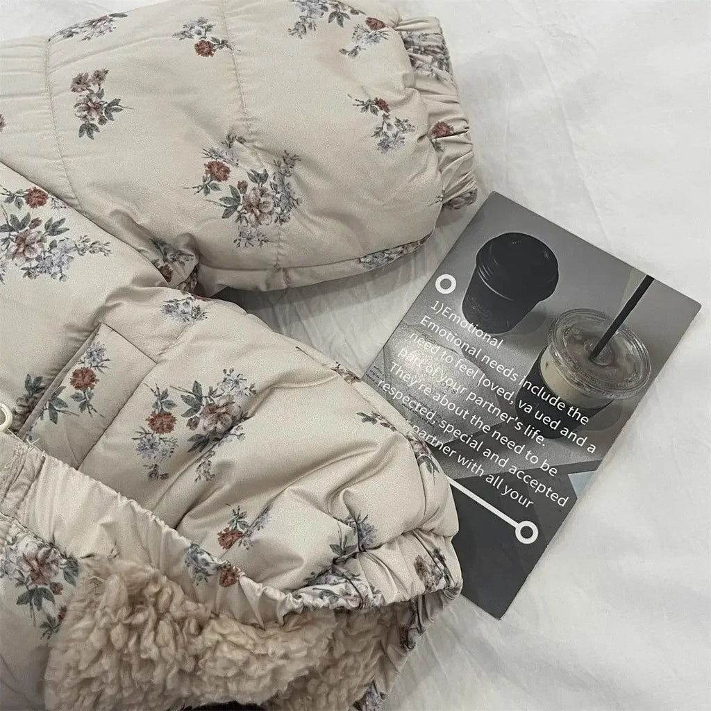Winter Coat for Baby Girls – Thicken Floral Parka