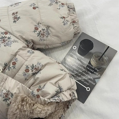 Winter Coat for Baby Girls – Thicken Floral Parka