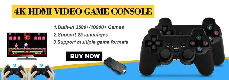 Dual-System 4K HD Game Stick – 40,000+ Games in One Compact Console