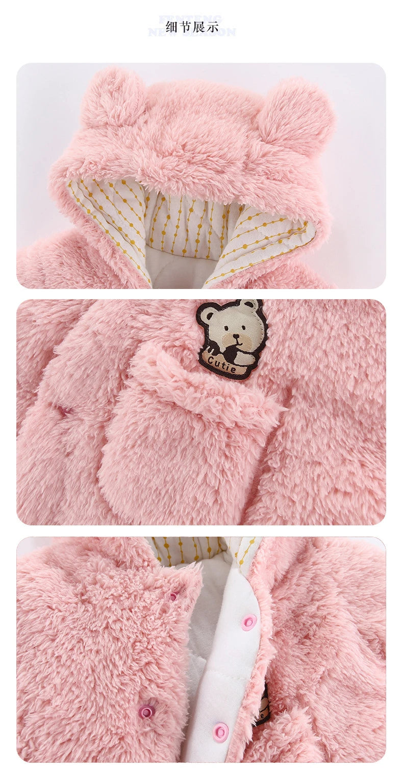 Hooded Bear Jumpsuit for Babies – Soft & Cozy