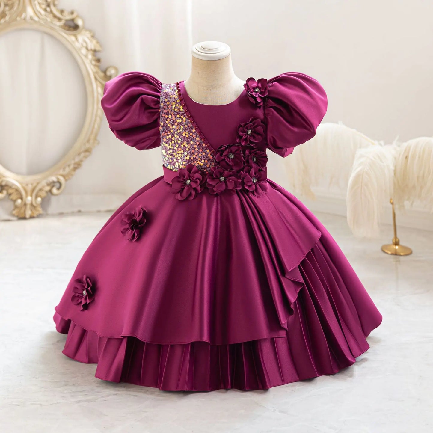 Cute Kids Formal Red Dress – Birthday & Events