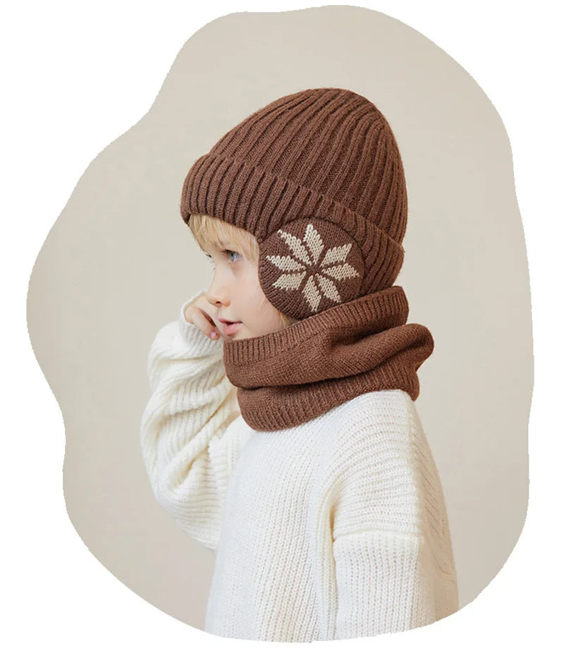 Fleece Lined Winter Hat & Scarf for Children