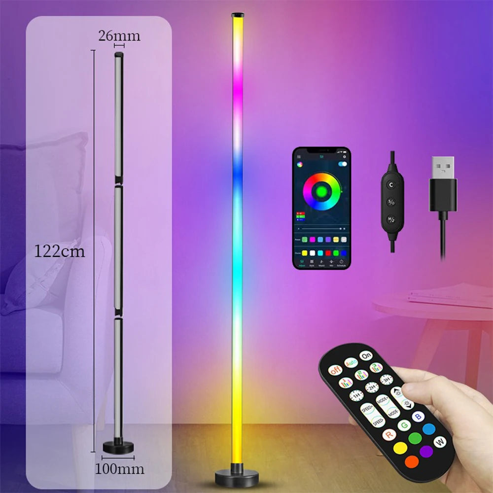 Smart LED Floor Lamp: Music Sync, Remote Control, Mood Lighting