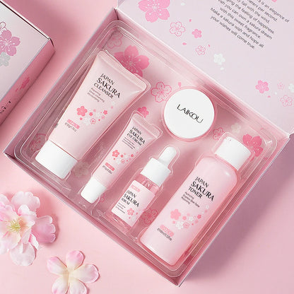 Sakura Glow: LAIKOU 5-Piece Skin Care Set for Radiant Skin