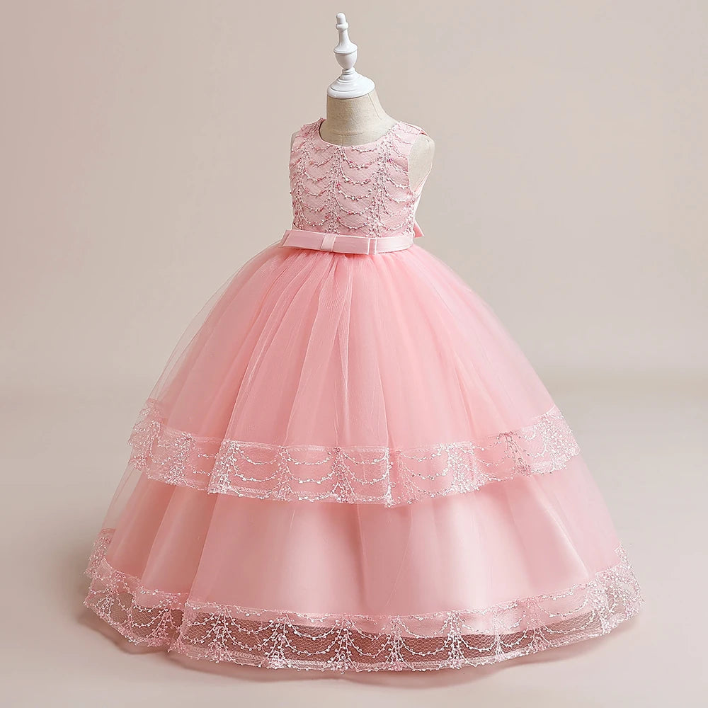 Flower Bow Kids’ Dress – Pageant & Party Wear