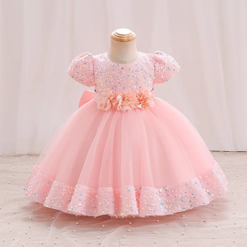 Toddler Princess Dress – Short Sleeve, Sparkly & Fluffy