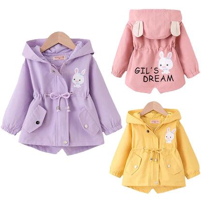 Baby Girls’ Outerwear – Cute Rabbit Hood & Casual Fit