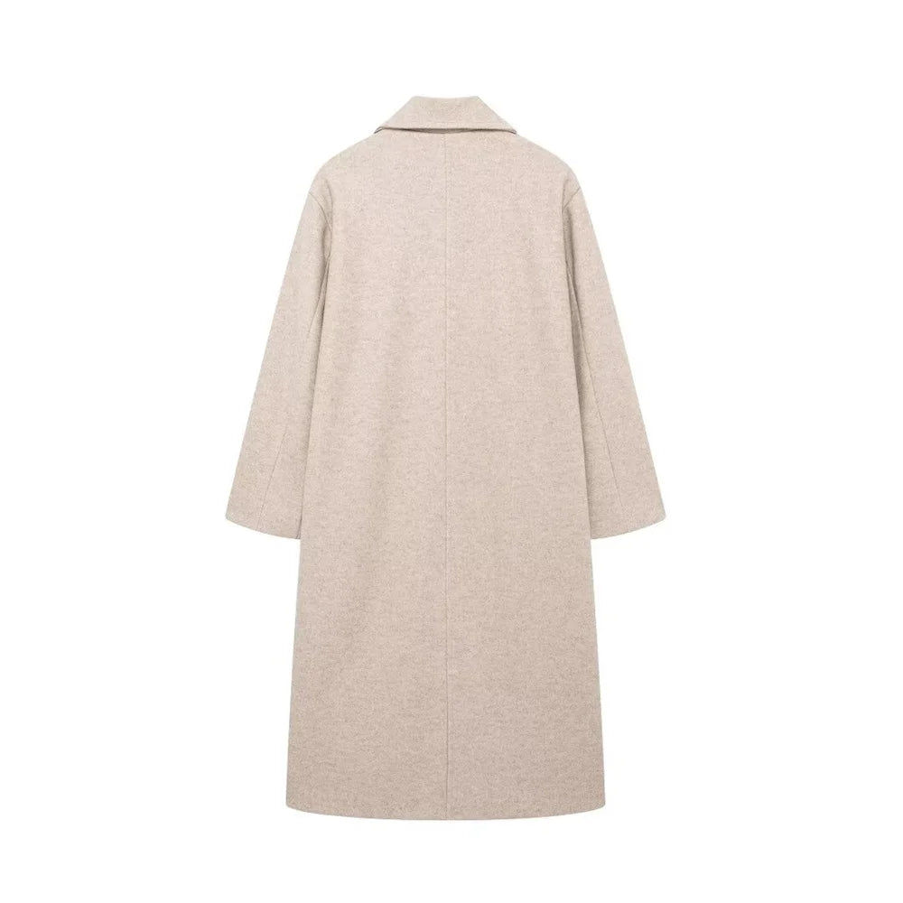 Autumn Chic Double-Breasted Lapel Coat