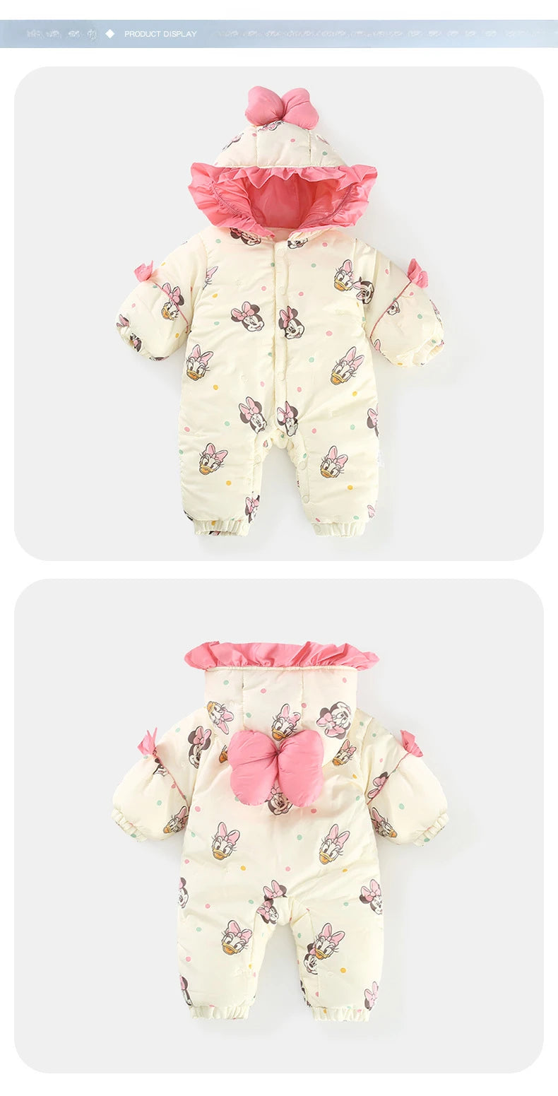 Winter Cotton Jumpsuit – Minnie Magic (0–1Y)