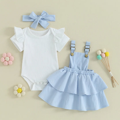 Sweet Baby Girl Summer Clothing Set 3Pcs