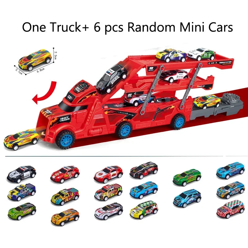 Large Deformation Transporter Truck – Folding Track & Racing Car Toy for Kids