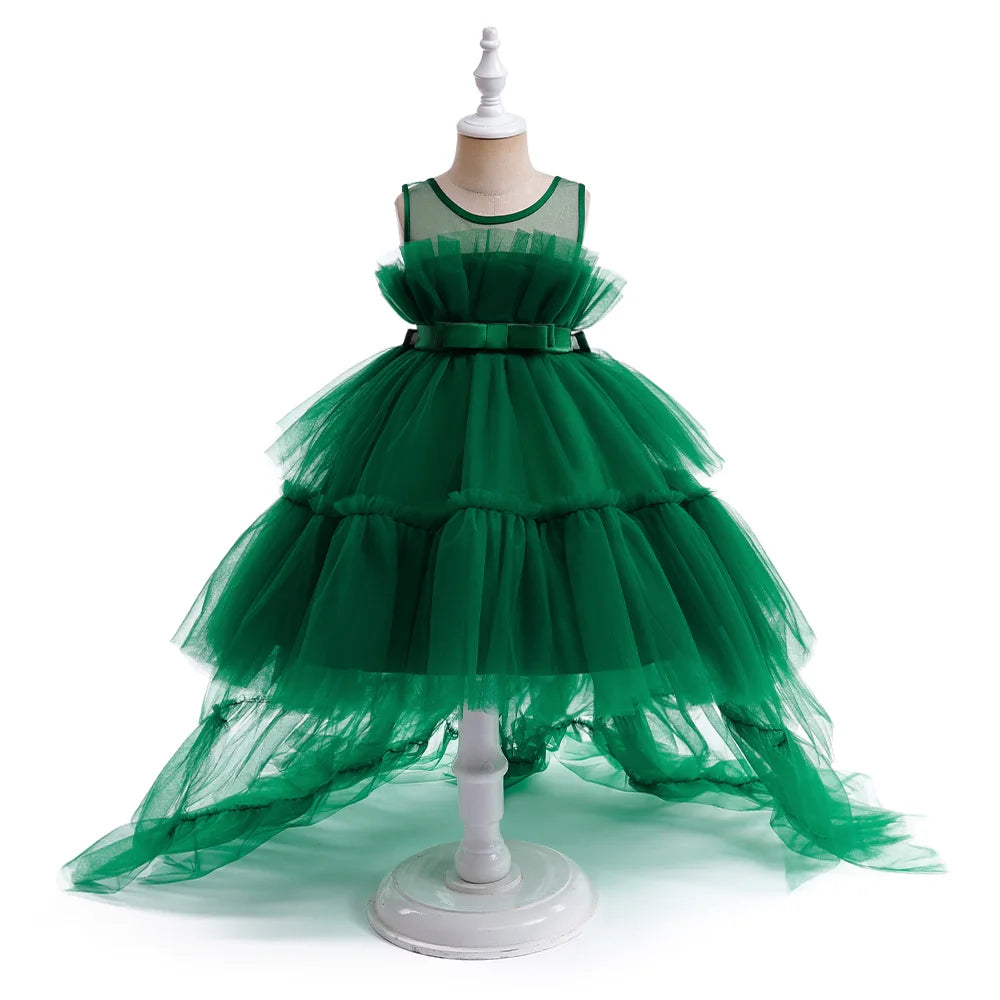 Elegant Red Tulle Dress for Girls – First Communion & Birthday
