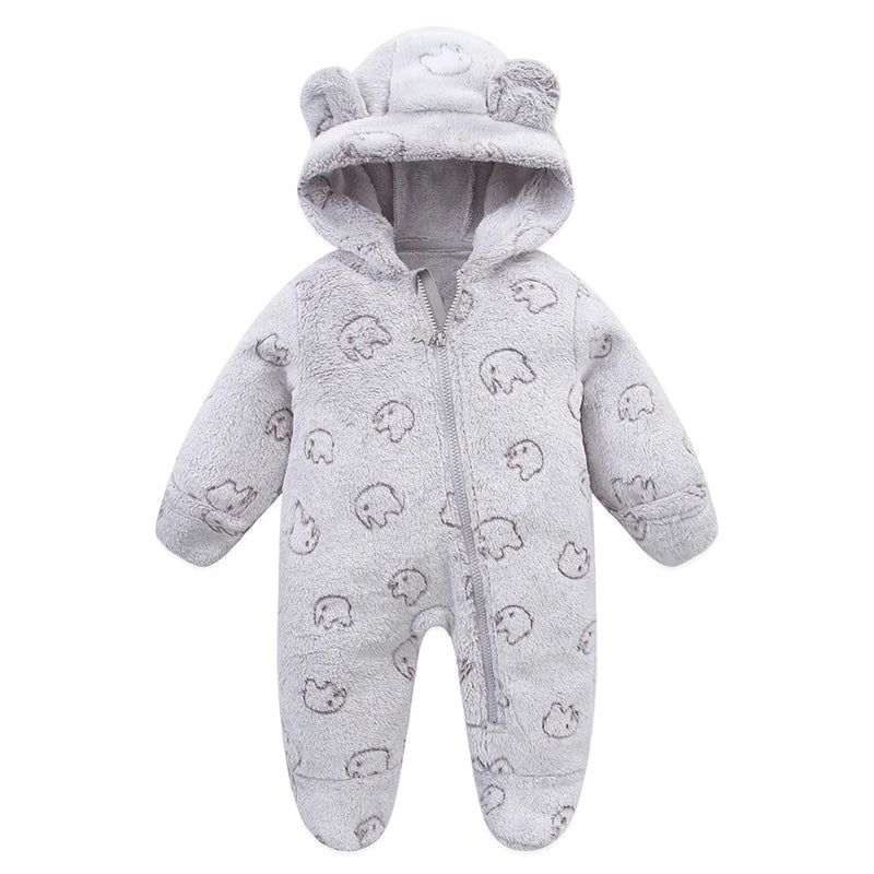 Soft Flannel Baby Romper – 0–12M Warmth