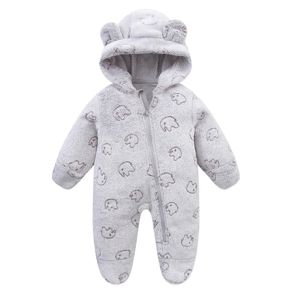 Soft Flannel Baby Romper – 0–12M Warmth