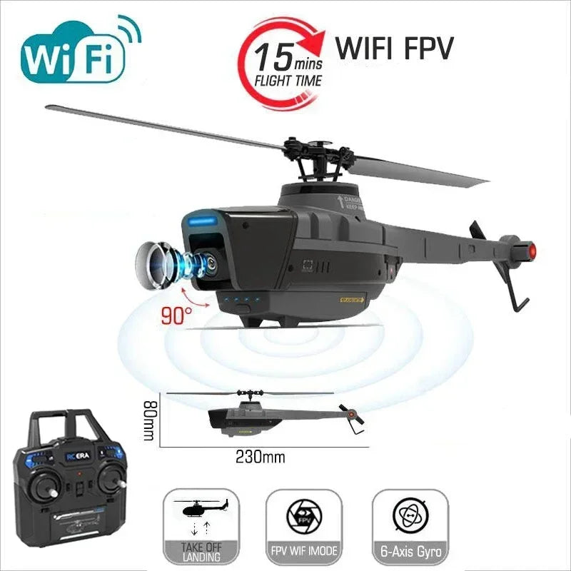 Black Hornet C128 RC Helicopter with 1080P Camera & 6-Axis Gyroscope vs. C186 RC Drone: Aerial Excellence!